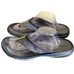 L.L.Bean Mens Swift River Flip Flops 12 M Navy & Gray Gorpcore Outdoors